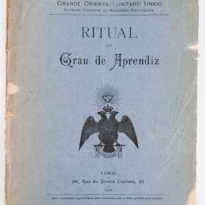 Ritual do Grau de Aprendiz (1910) — Maçonaria Portuguesa. Exemplar numerado n.º 2862, com chancela e assinatura manuscrita.
