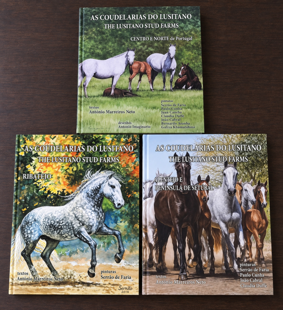 As Coudelarias do Lusitano / The Lusitano Stud Farms — Coleção completa, 3 volumes com dedicatórias autografadas