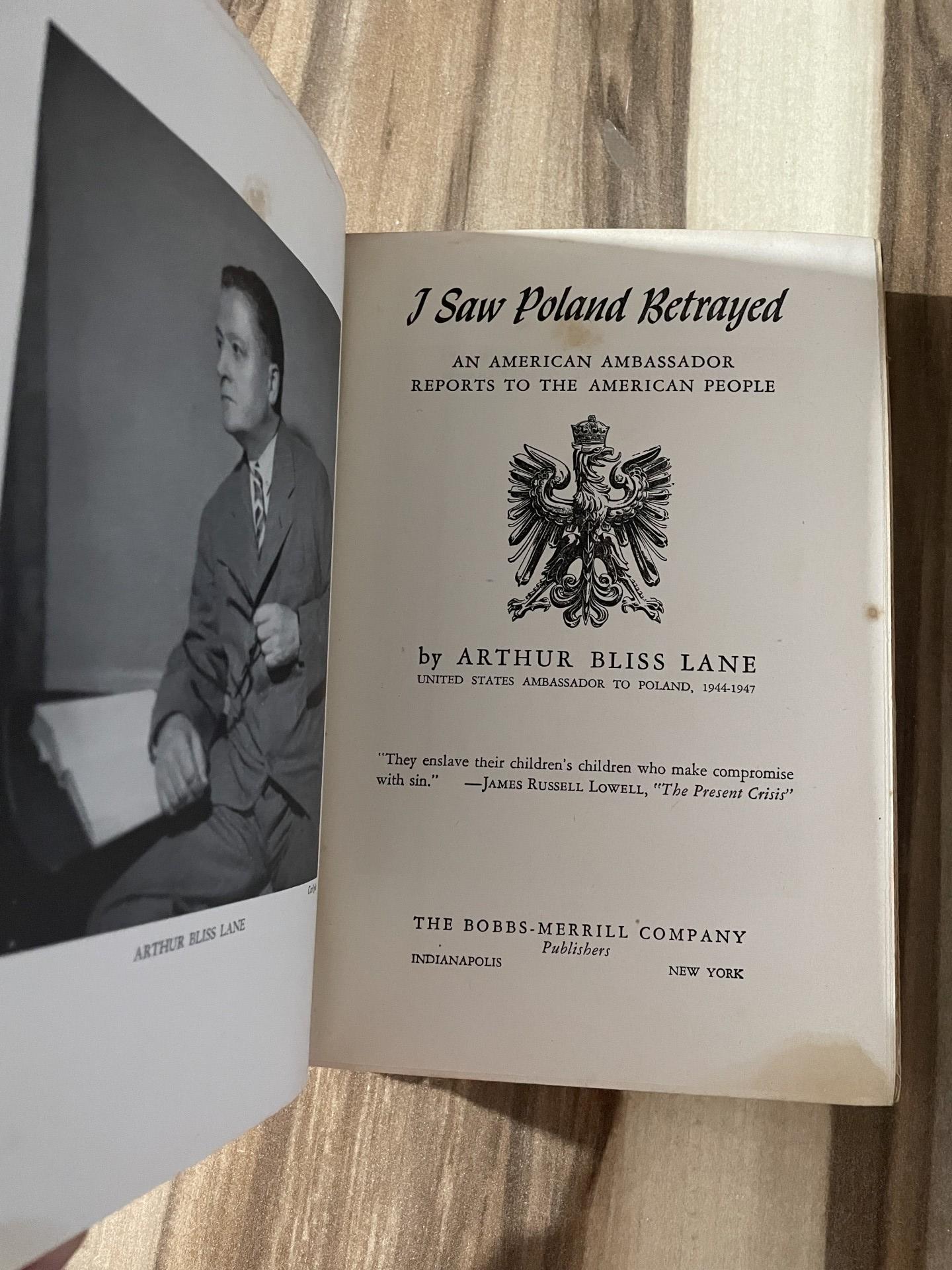 I Saw Poland Betrayed — Arthur Bliss Lane — 1948 - Image 2