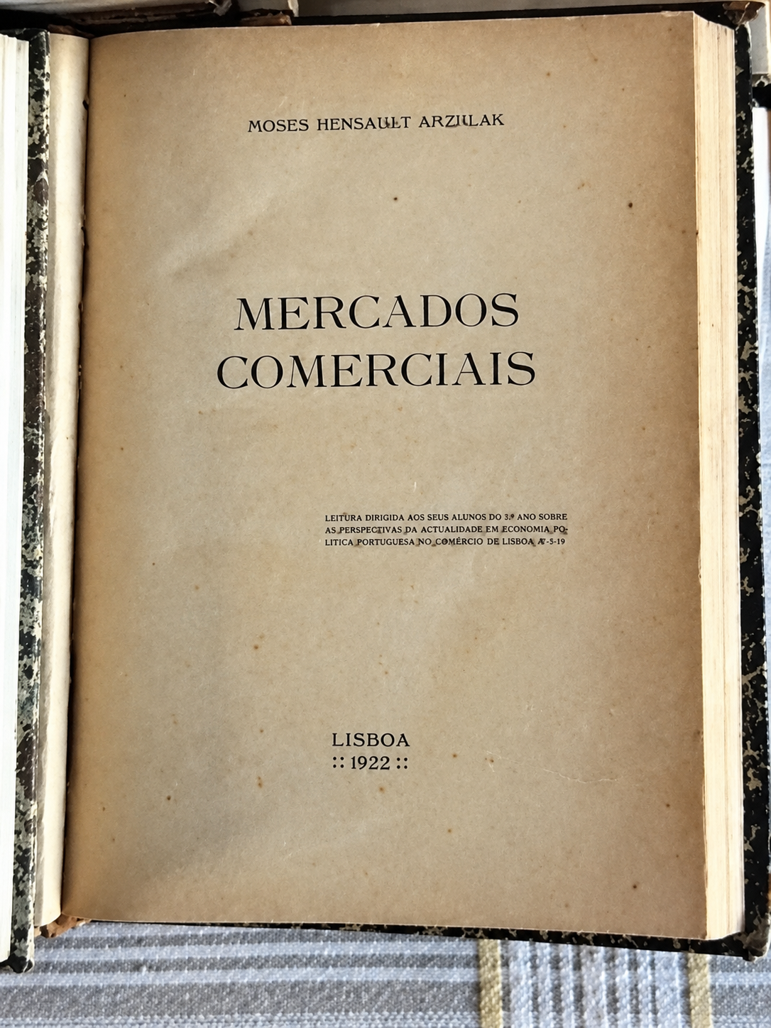 Mercados Comerciais – Moses Bensabat Amzalak – 1922