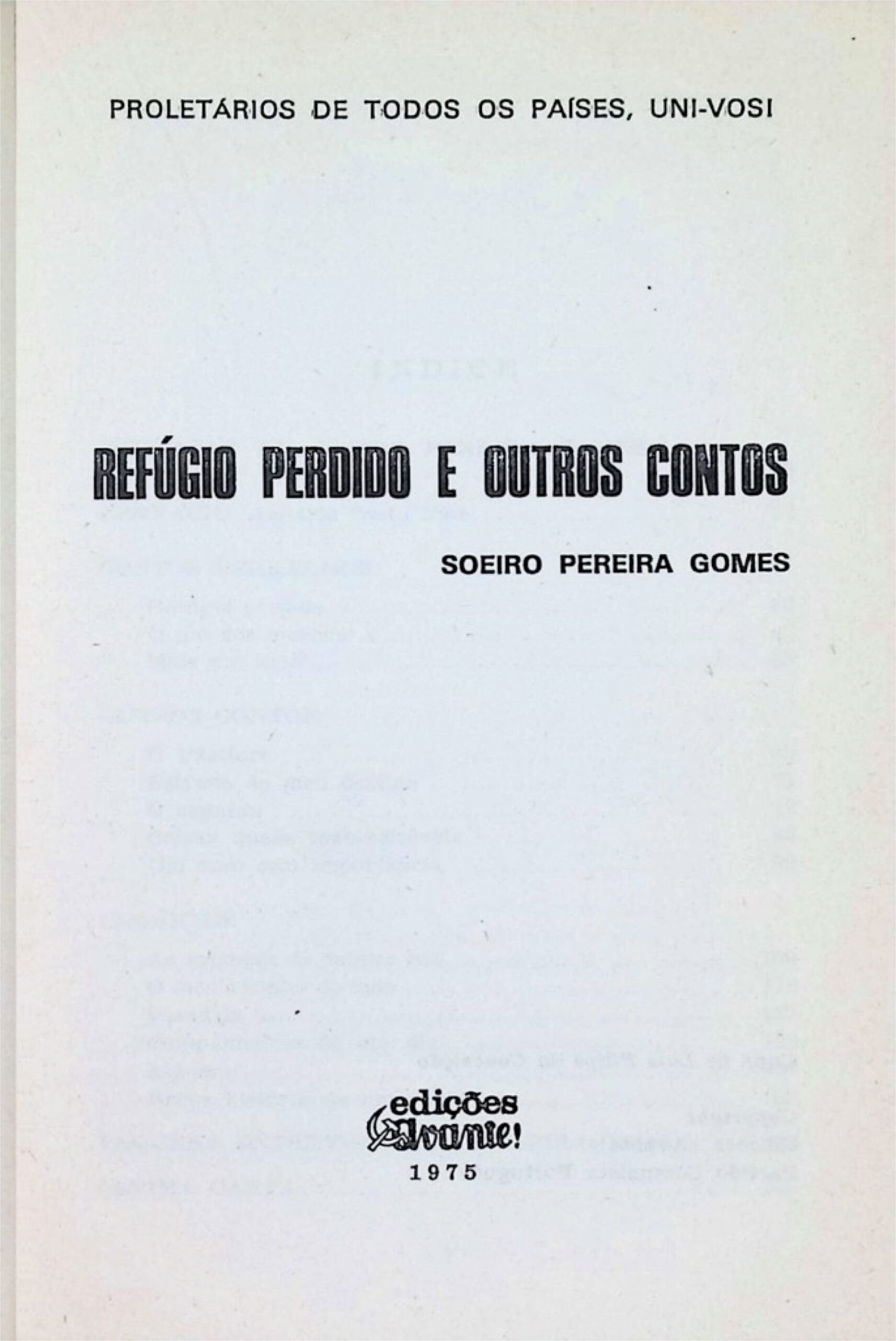 Refúgio Perdido e Outros Contos — Soeiro Pereira Gomes — 1975 - Image 2