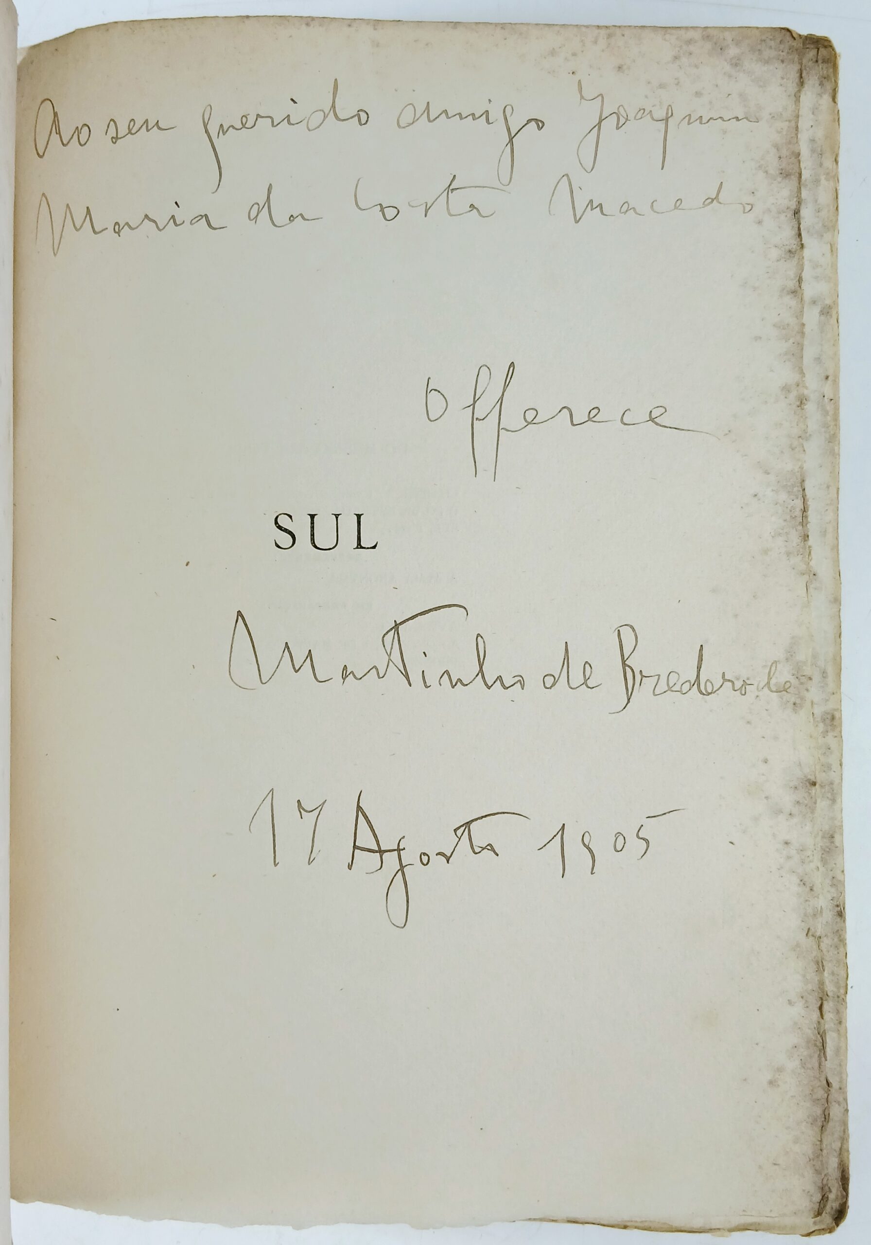 Sul – Martinho de Brederode | 1.ª Edição Autografada (1905) - Image 2