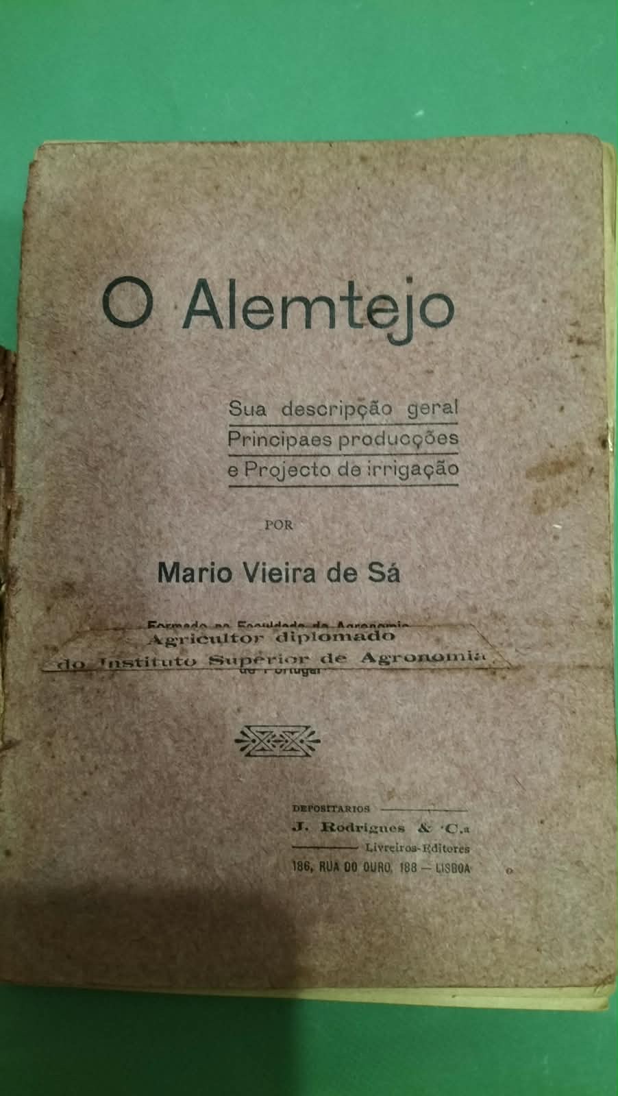 O Alemtejo em 1911 — Mário Vieira de Sá | Livro antigo