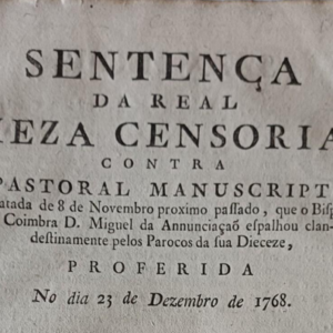 Sentença da Real Mesa Censória — Bispo de Coimbra