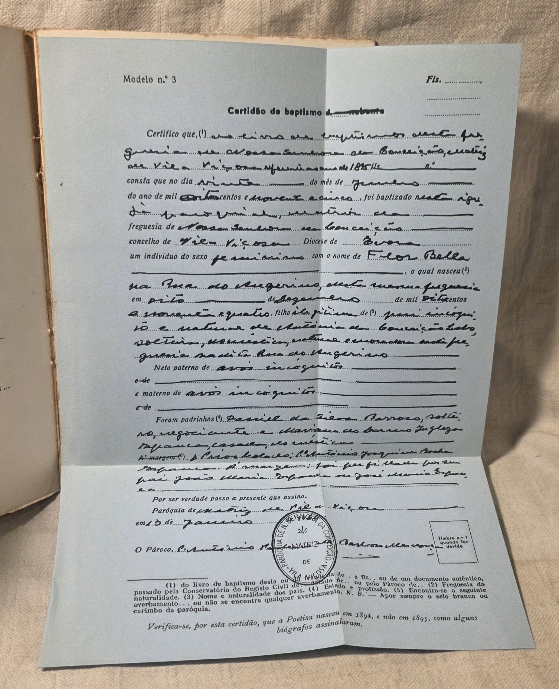 Sonetos – Florbela Espanca – 1965 – Edição Integral Com Cópia Certidao Nascimento - Image 3